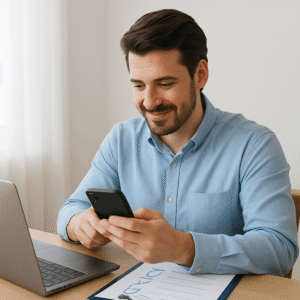 Distribuidor controlando su operación desde el teléfono